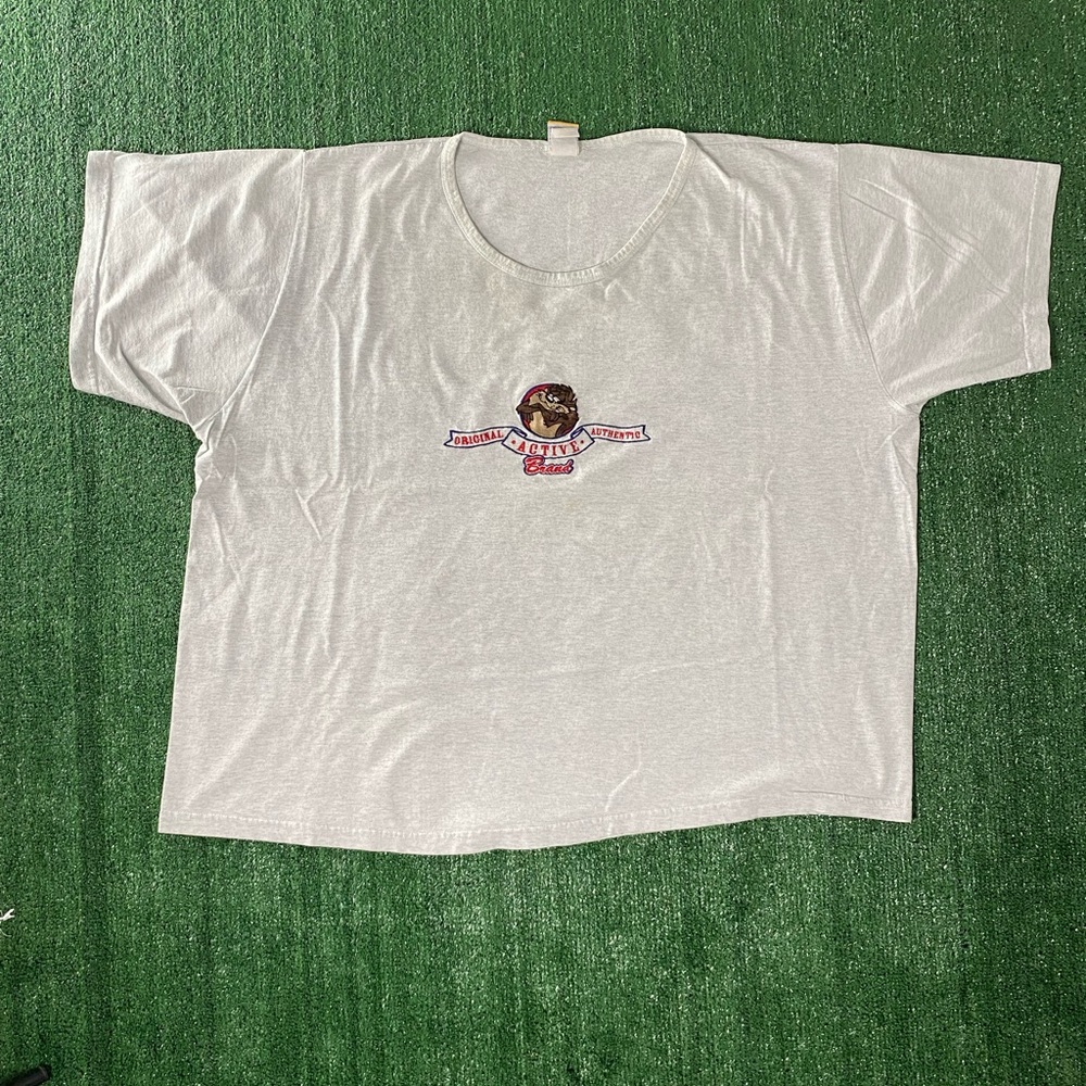 90’s  Vintage Looney Tunes Taz Embroidered Womens Gray Shirt 26W/28W